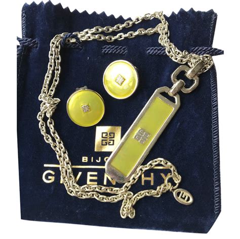 givenchy silver chain|Givenchy necklace and earring set.